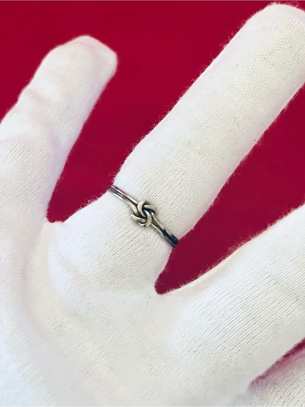 Vintage Delicate Knot Silver Women's Ring - adjustable size 5.5-6.5